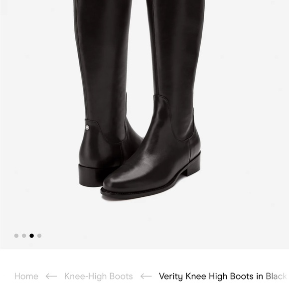 Verity Wide Calf Knee High Boots in Black Leather Size EU39 US8 -Calf 44cm - Picture 16 of 16
